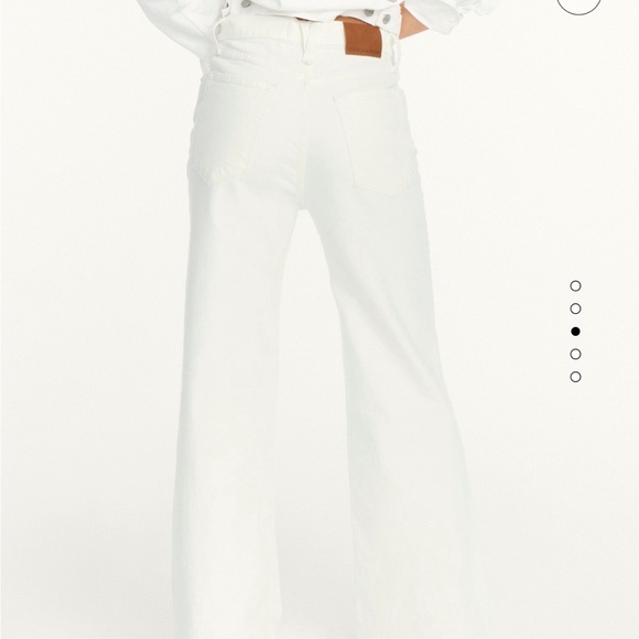 NWT J. Crew Pont Sur high waist, wide leg, white denim jeans, size 32 - Picture 4 of 14